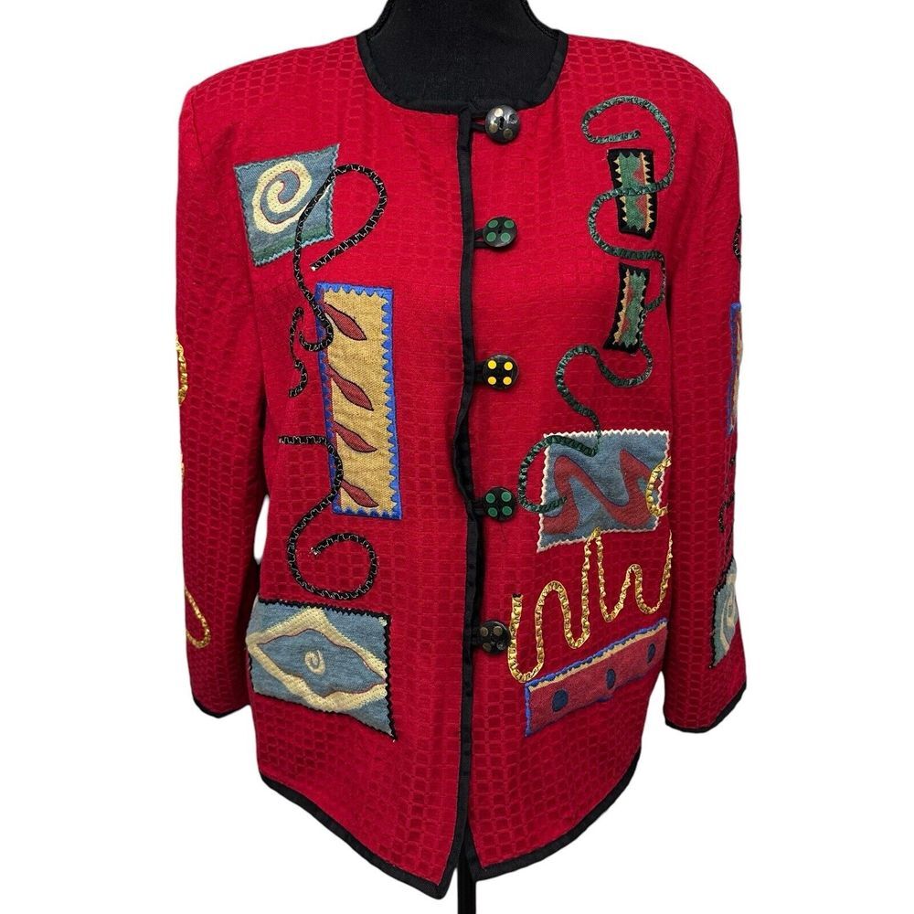 Vtg. Patchington Women's Size Medium Wearable Art Abstract Print Jacket